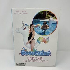 NEW PoolCandy 72 In. Unicorn Ride-On Inflatable Super Noodle Factory Sealed